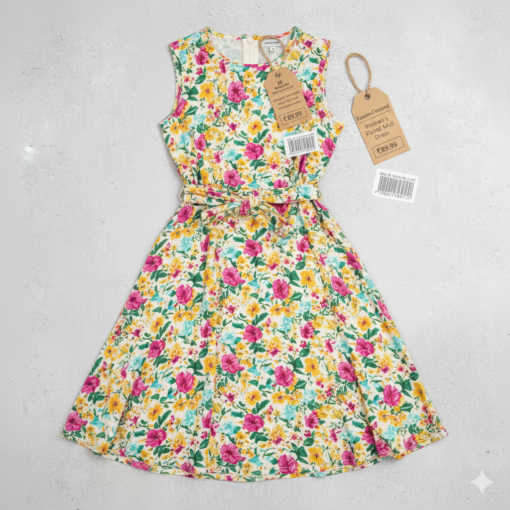 Elegant Floral Print Summer Dress